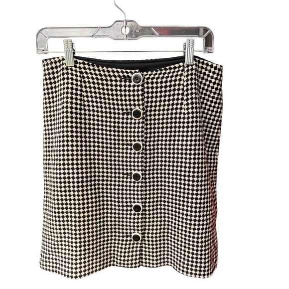 Vintage made in Italy houndstooth wool skirt sz Xl - Picture 2 of 5